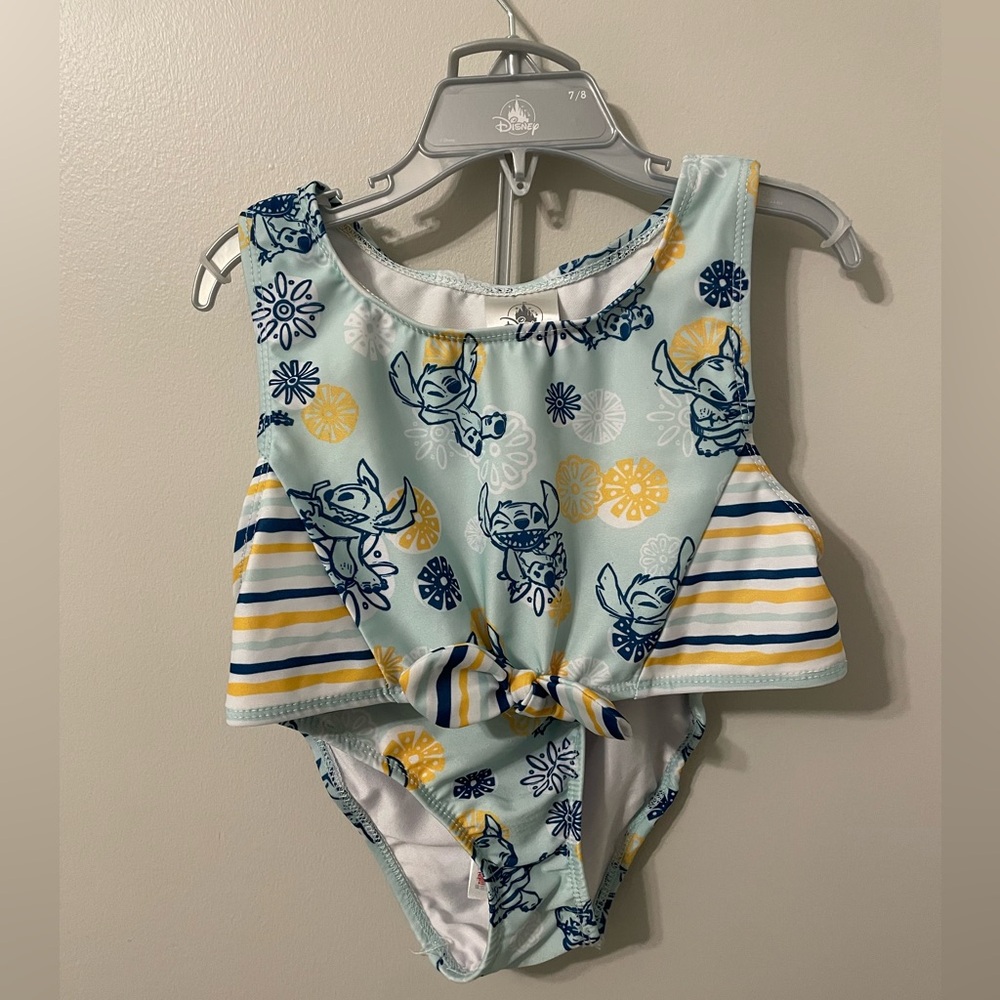 Disney Store stitch 2-piece girls swimsuit in size 7/8